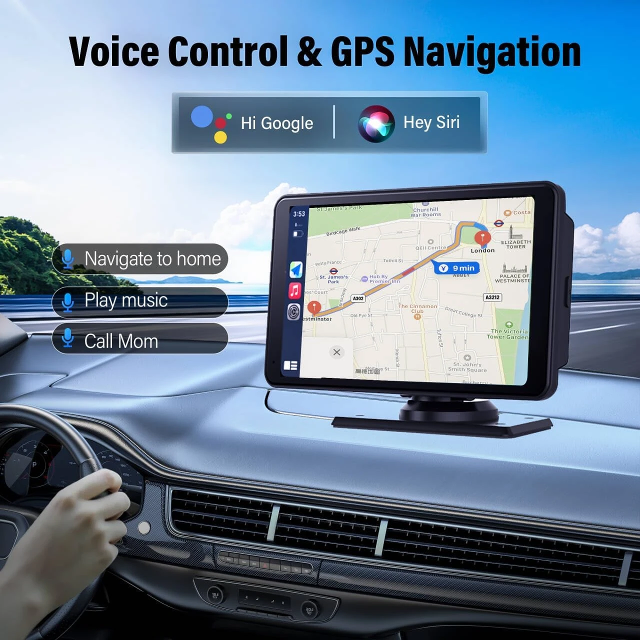 PANTALLA PARA CARRO APPLE CARPLAY 7 PULGADAS - Image 6