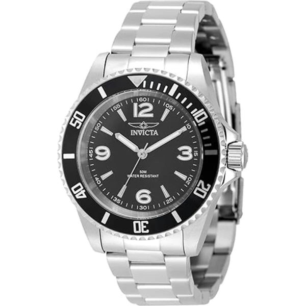 RELOJ INVICTA plateado negro 49335