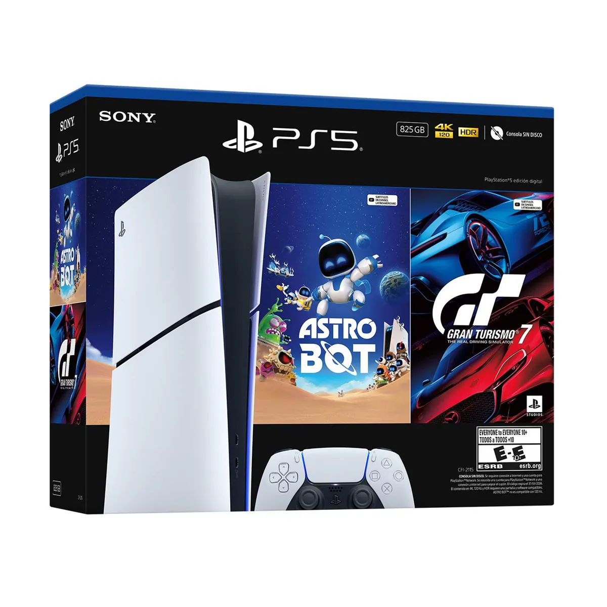 Consola PlayStation: PS5 Slim Digital + 2 Videojuegos | 825GB de Almacenamiento | Edición Digital | Videojuegos Incluidos Astro Bot y Gran turismo 7 - Image 2