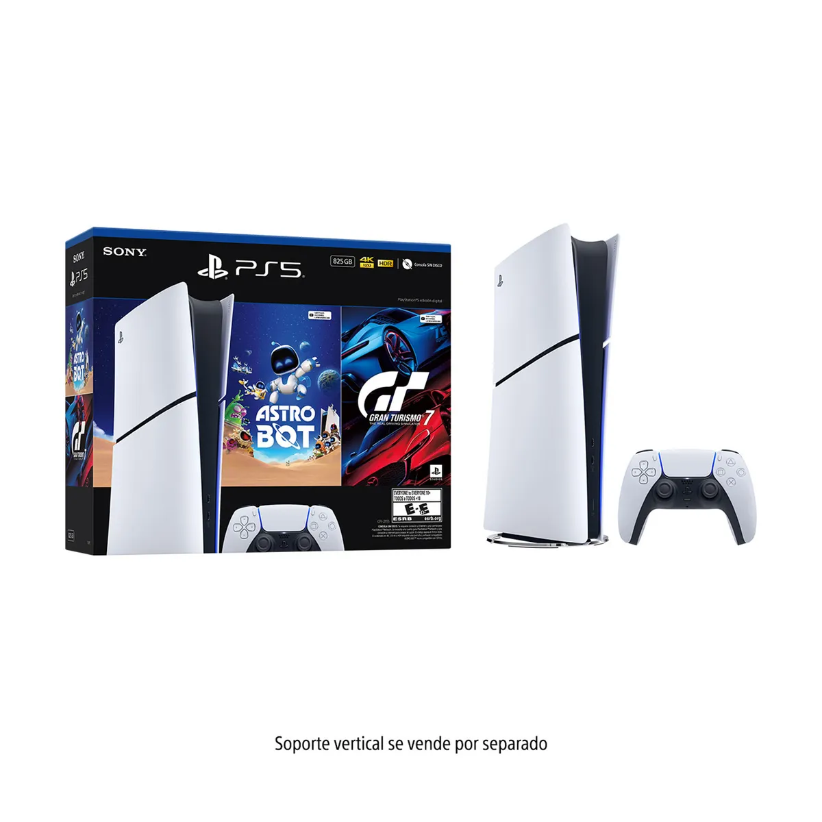 Consola PlayStation: PS5 Slim Digital + 2 Videojuegos | 825GB de Almacenamiento | Edición Digital | Videojuegos Incluidos Astro Bot y Gran turismo 7 - Image 3