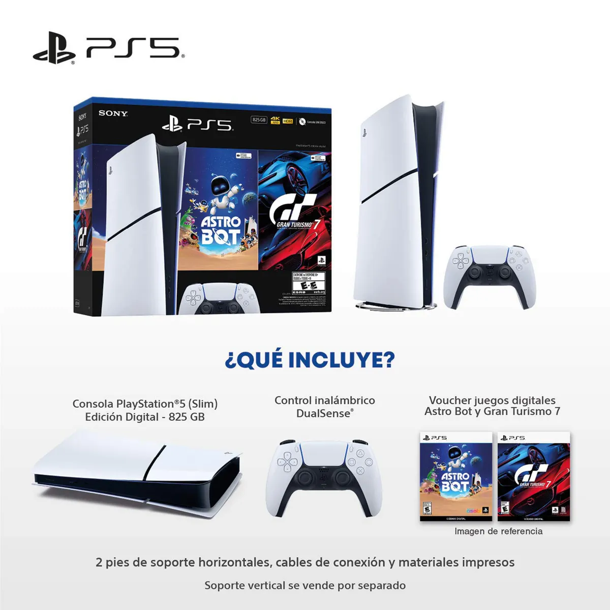 Consola PlayStation: PS5 Slim Digital + 2 Videojuegos | 825GB de Almacenamiento | Edición Digital | Videojuegos Incluidos Astro Bot y Gran turismo 7 - Image 4