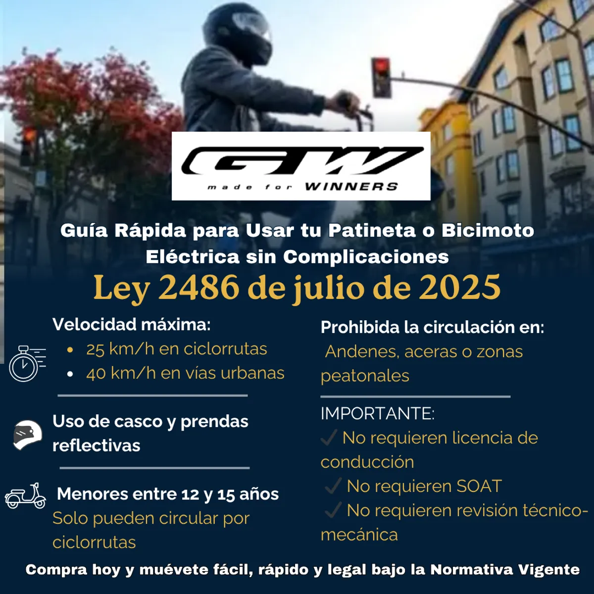 Bicicleta Eléctrica GW E-Blitz - MOTOR 350W Negro - Image 3
