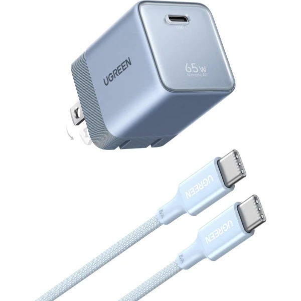 Cargador Ugreen Nexode Air 65w Usb-C Plegable Gan azul