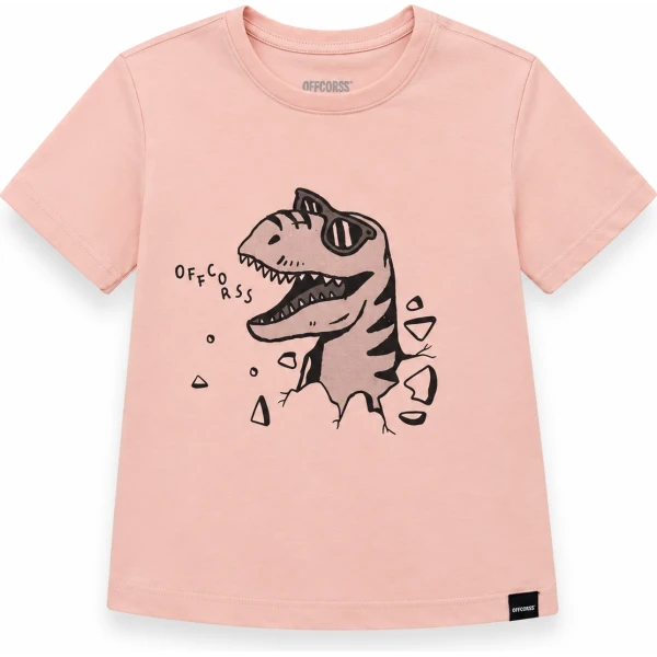 CAMISETA MANGA CORTA ROSADA DINOSAURIO